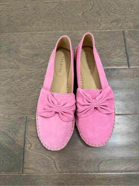 Talbots Pink Suede Knot-Accent Loafers